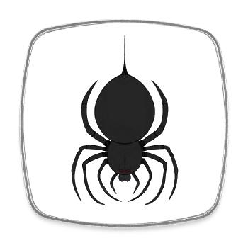Düstere Spinne mit Roten Augen - Viereckiger Kühlschrankmagnet - Weiß - Vorne
