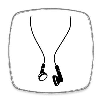 headphones - Viereckiger Kühlschrankmagnet - Weiß - Vorne