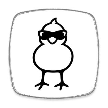 Cool Chick - Viereckiger Kühlschrankmagnet - Weiß - Vorne