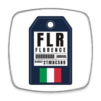 Carte d’embarquement Florence - Airport Ticket FLR - Magnet carré - blanc - Devant