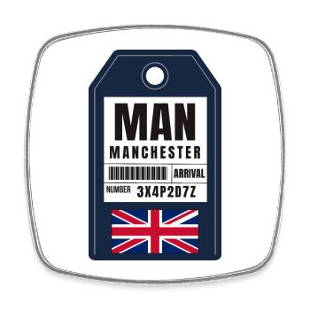 Manchester Boarding Pass - Airport Ticket MAN - Square fridge magnet - white - Front