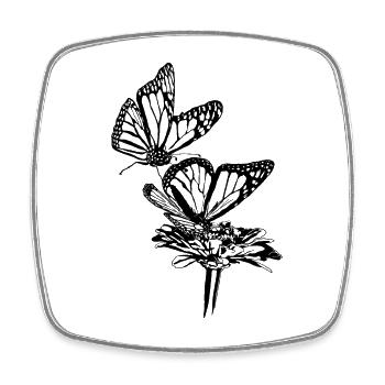 Monarch Schmetterling Skizze Grafik Schmetterling Liebhaber - Viereckiger Kühlschrankmagnet - Weiß - Vorne