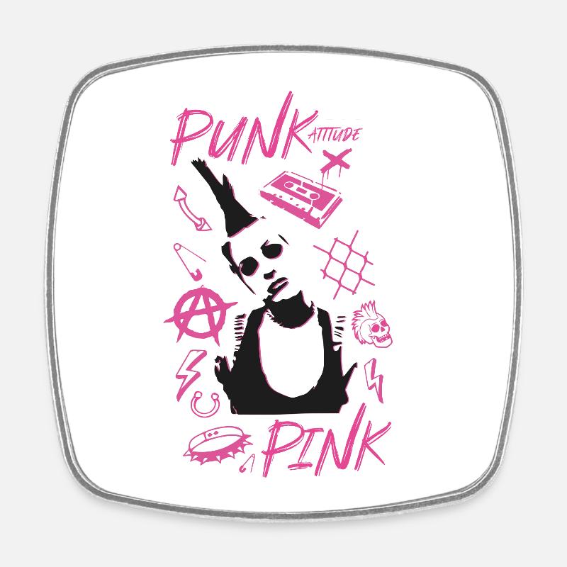 Punk rose - Magnet carré - blanc
