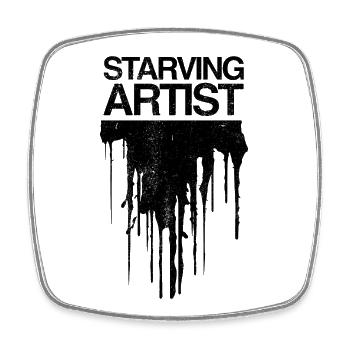 Artiste affamé | Artiste affamé - Sombre - Magnet carré - blanc - Devant