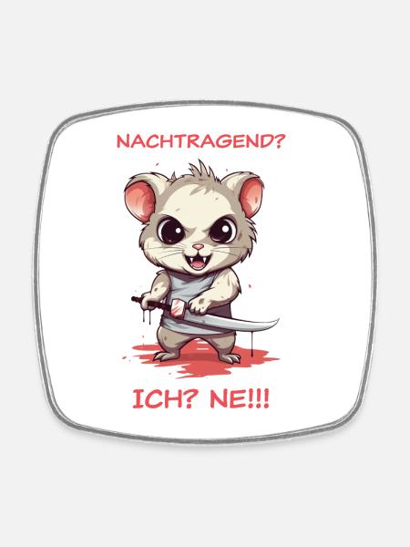 Nachtragend? Ne! - dunkel - Viereckiger Kühlschrankmagnet - Weiß