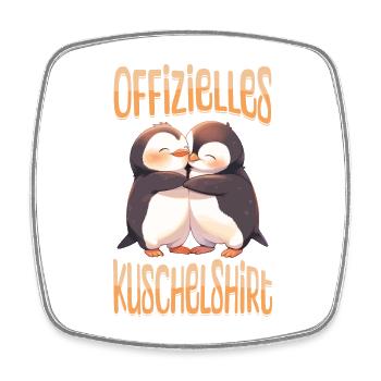Official Cuddly Shirt Penguins Love Heart Cute - Square fridge magnet - white - Front