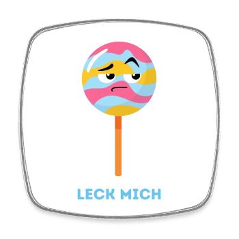 Leck mich - Mürrischer Lolli - Viereckiger Kühlschrankmagnet - Weiß - Vorne