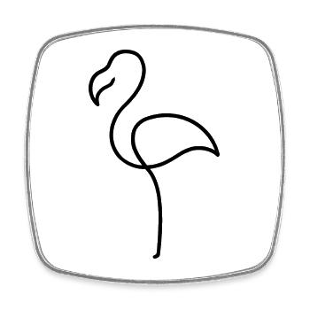 LIGNE D’ÉLÉGANCE EXOTIQUE PARADISE HOLIDAY ROSE FLAMANT ROSE - Magnet carré - blanc - Devant