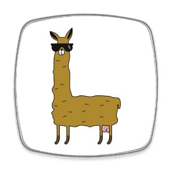 Llama with extras - Square fridge magnet - white - Front