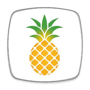 Pineapple - Square fridge magnet - white - Front