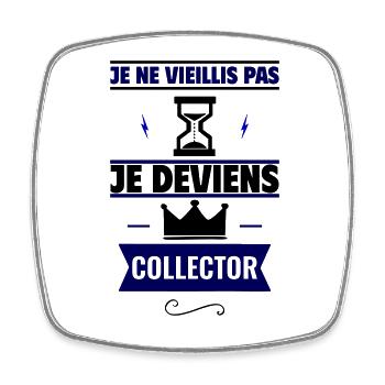 je deviens collector cadeau anniversaire - Magnet carré - blanc - Devant