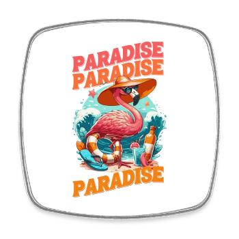 PARADISE SUMMER VIBES - Viereckiger Kühlschrankmagnet - Weiß - Vorne