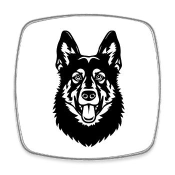 Schäferhund Hund Hundekopf - Viereckiger Kühlschrankmagnet - Weiß - Vorne