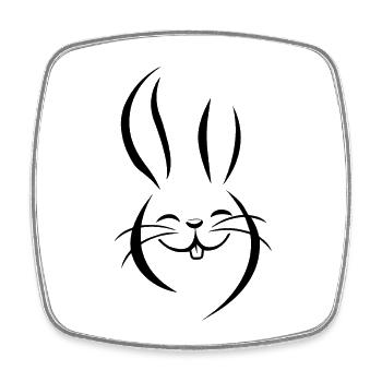Rabbit Rabbit - Square fridge magnet - white - Front