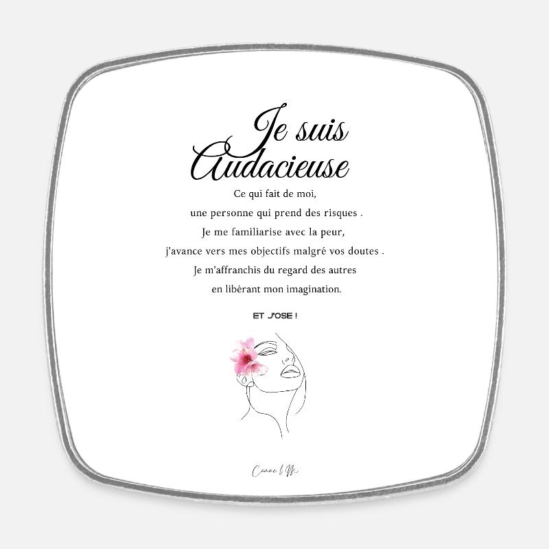 Audacieuse - Magnet carré - blanc