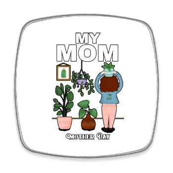 My mon - Mother Day - Viereckiger Kühlschrankmagnet - Weiß - Vorne