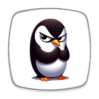 Penguin Funny Animals - Square fridge magnet - white - Front
