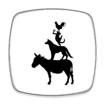 dog763 - Square fridge magnet - white - Front