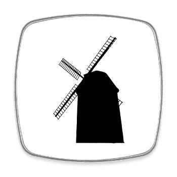 Moulin à vent - Magnet carré - blanc - Devant
