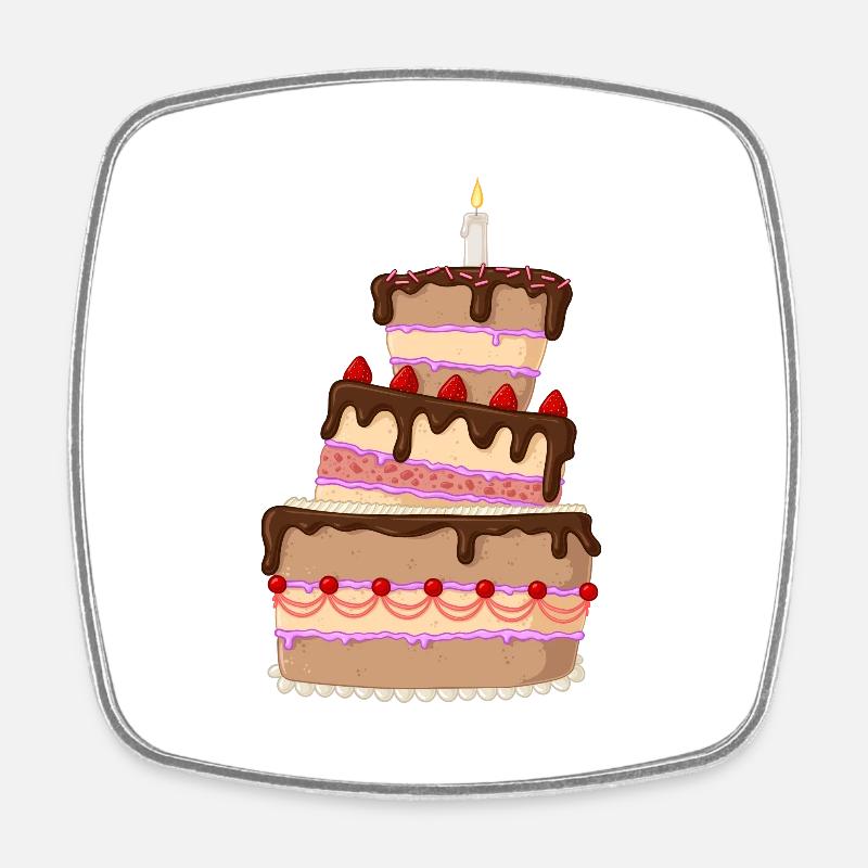 Leckere Comic Torte - Viereckiger Kühlschrankmagnet - Weiß