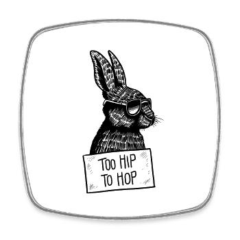 Too Hip To Hop - Viereckiger Kühlschrankmagnet - Weiß - Vorne