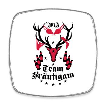 173 Hirsch JGA Team Bräutigam Bier Freunde - Viereckiger Kühlschrankmagnet - Weiß - Vorne