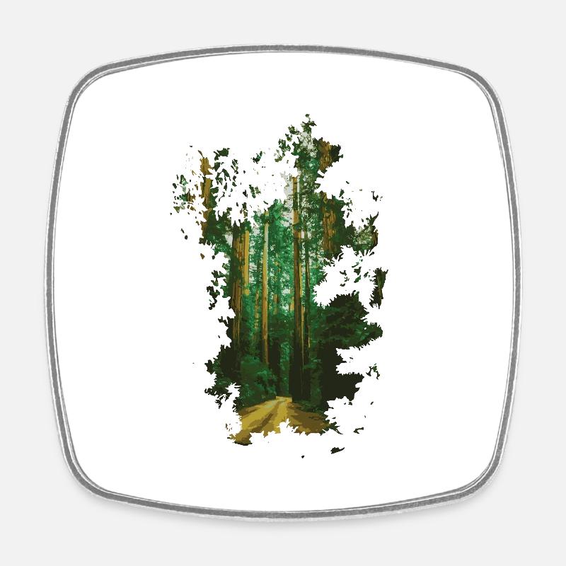 Wald - Viereckiger Kühlschrankmagnet - Weiß