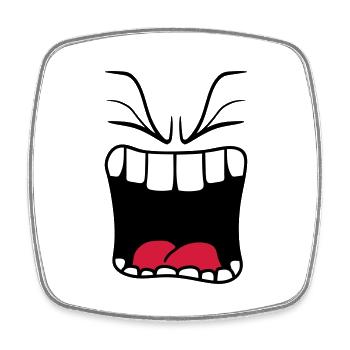 bruellen wuetend sour mouth cry big mouth - Square fridge magnet - white - Front