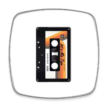 Kasette Retro 80er + 90er jahre - Viereckiger Kühlschrankmagnet - Weiß - Vorne