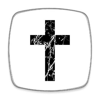 fissures transversales texte scratch alt jésus chr - Magnet carré - blanc - Devant