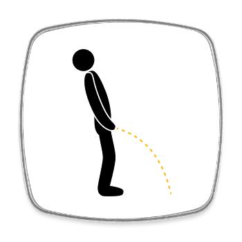 logo im stehen pinkeln pissen klo toilette erleich - Viereckiger Kühlschrankmagnet - Weiß - Vorne