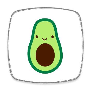 petit avocat doux visage yeux bouche petit jamais - Magnet carré - blanc - Devant