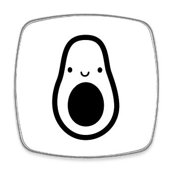 avocat petit doux visage yeux bouche petit niedl - Magnet carré - blanc - Devant