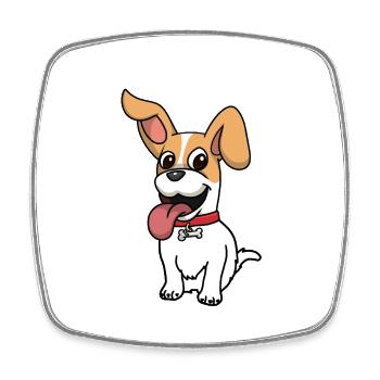 Lustiger Hund Hunde Haustiere fröhlich Kinder - Viereckiger Kühlschrankmagnet - Weiß - Vorne