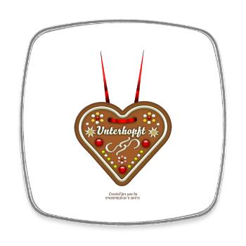Bier T-Shirt Design Unterhopft Lebkuchenherz - Viereckiger Kühlschrankmagnet - Weiß - Vorne