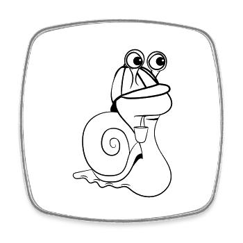Détective drôle d'escargot - Magnet carré - blanc - Devant