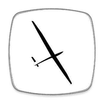 glider glider glider flying glider pilot - Square fridge magnet - white - Front