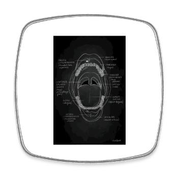 The oral cavity chalk drawing - Square fridge magnet - white - Front