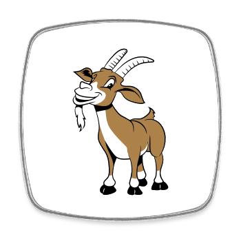 Goat laugh nicely - Square fridge magnet - white - Front
