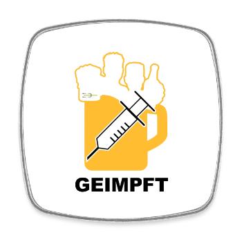 Bier Liga Logo Geimpft 1 - Viereckiger Kühlschrankmagnet - Weiß - Vorne