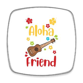 Say Aloha To My Little Friend - Square fridge magnet - white - Front