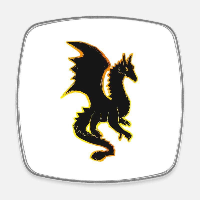 Dragons, Dragons, dragon, draco, Feu, fire - Magnet carré - blanc