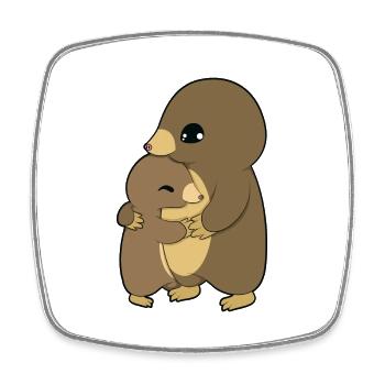 Mole Hugging - Square fridge magnet - white - Front