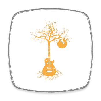 Guitars Guitarist Bassist Guitar Vintage Tree - Square fridge magnet - white - Front