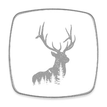 Hirsch - Viereckiger Kühlschrankmagnet - Weiß - Vorne
