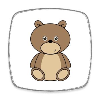 teddy bear - Square fridge magnet - white - Front