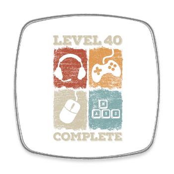 40. Geburtstag Level Complete Gaming - Viereckiger Kühlschrankmagnet - Weiß - Vorne
