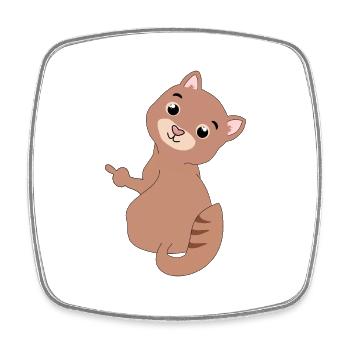 Cat Middle Finger - Square fridge magnet - white - Front