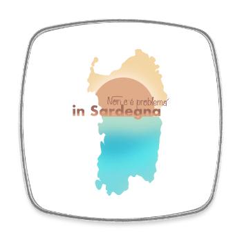 Non C’è Problema in Sardegna - Viereckiger Kühlschrankmagnet - Weiß - Vorne
