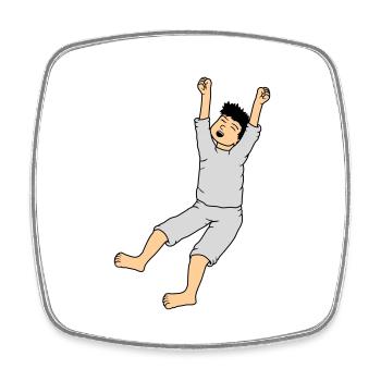 Man in pajamas - Square fridge magnet - white - Front